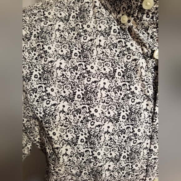 GOODFELLOW BLACK & WHITE ARTISTIC ABSTRACT PRINT MEN'S BUTTON DOWN SHIRT SIZE L - Picture 8 of 10